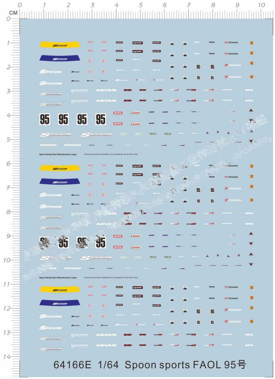 1/64 Lepel Sport Faol 95 Model Kit Water Decal