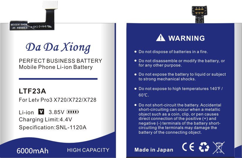 LTF23A-Batería de repuesto de 6000mAh para Letv LeEco Le Pro 3 X720 X722 X728