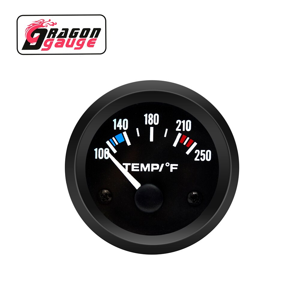 Medidor de temperatura del agua DRAGON 」 52mm, medidor de temperatura del agua ℃/℉ con Sensor de temperatura del agua, medidor de coche económico para coche de 12V: Water Temp Gauge F
