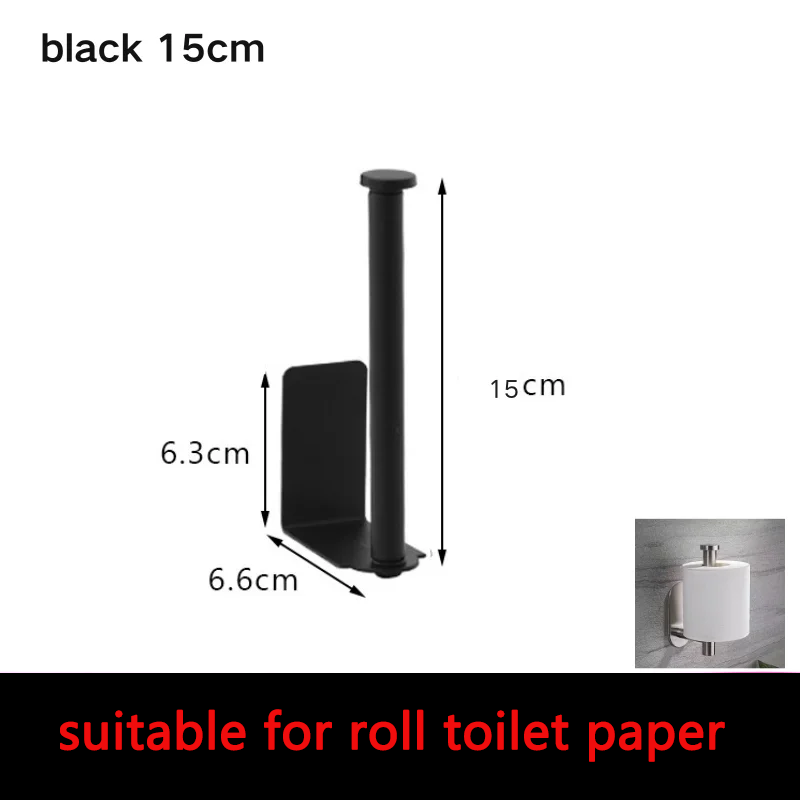 Kein Stanzen Toilettenpapierhalter Selbstklebende Toilettenpapierhalter Badezimmer Küche Papierrollenhalter Badetuchhalter: Schwarz