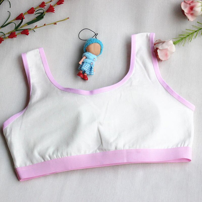 Sujetador de dibujos animados para niña, sostén de entrenamiento informal de algodón suave para adolescentes, 3 piezas,