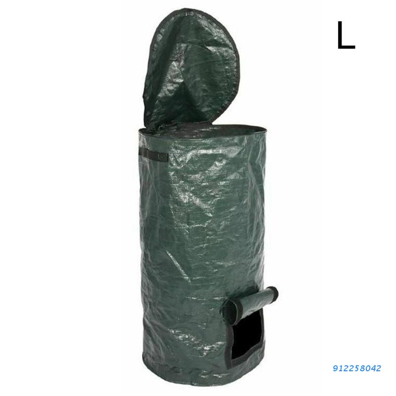 2 Sizes Organic Waste Kitchen Garden Yard Compost Bag Environmental PE Cloth Planter Kitchen Waste Disposal Organic Compost Bag