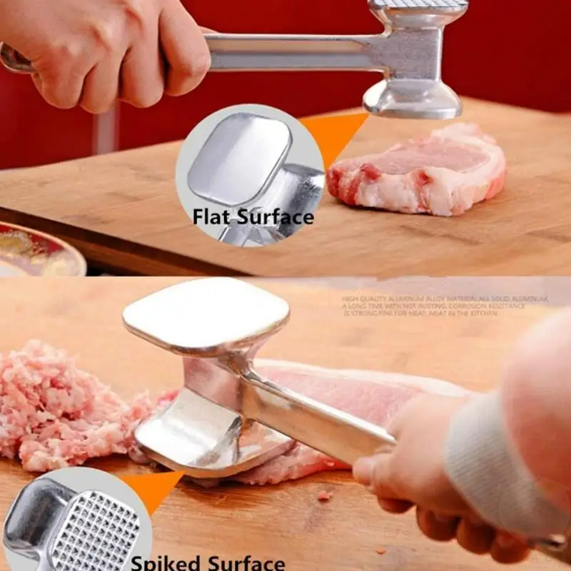 Vleesvermalser Hamer Mallet Tool voor het beukken van rundvlees Steak Kip Varkensvlees Roestvrijstalen vleeshamer Keukengereedschap