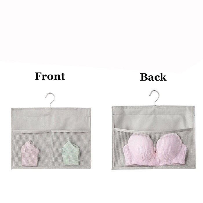Double-sided Mesh Wardrobe Storage Hanging Organizers For Underwear Bra Socks Necktie Folding Closet Clothing Rack Hanger: C0
