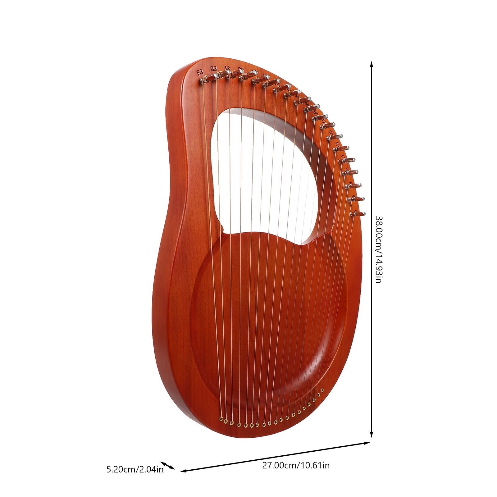 1 Set Van Houten Lier Harp Retro 19-String Lier Harp String Instrument (Hout Kleur)