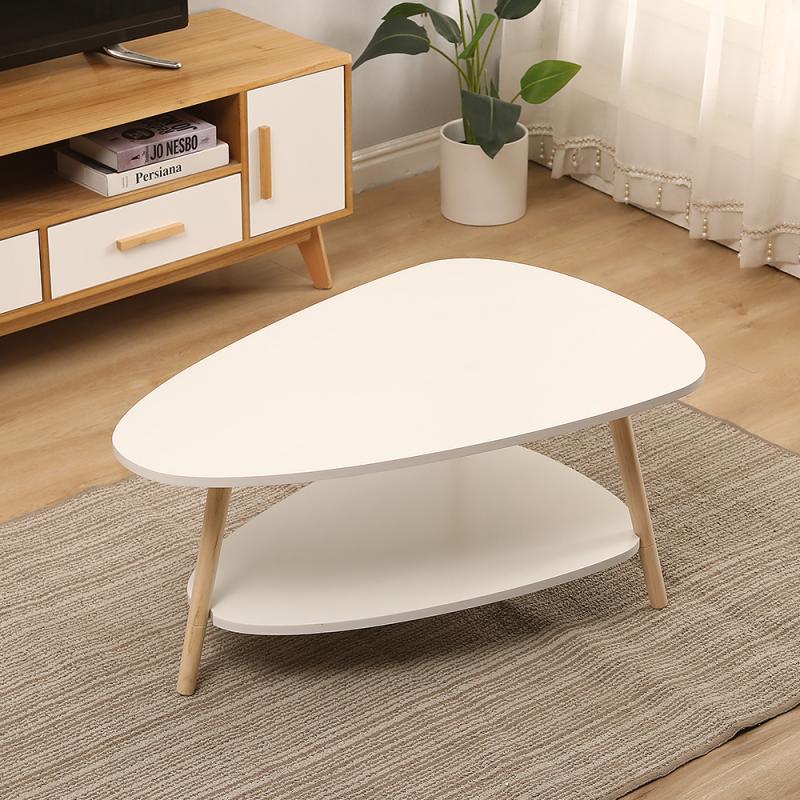 Nordic Solid Wood Living Room Sofa Side Table Small Apartment Bedroom Coffee Tables Leisure Restaurant Hotel Ellipse Table HWC: Default Title