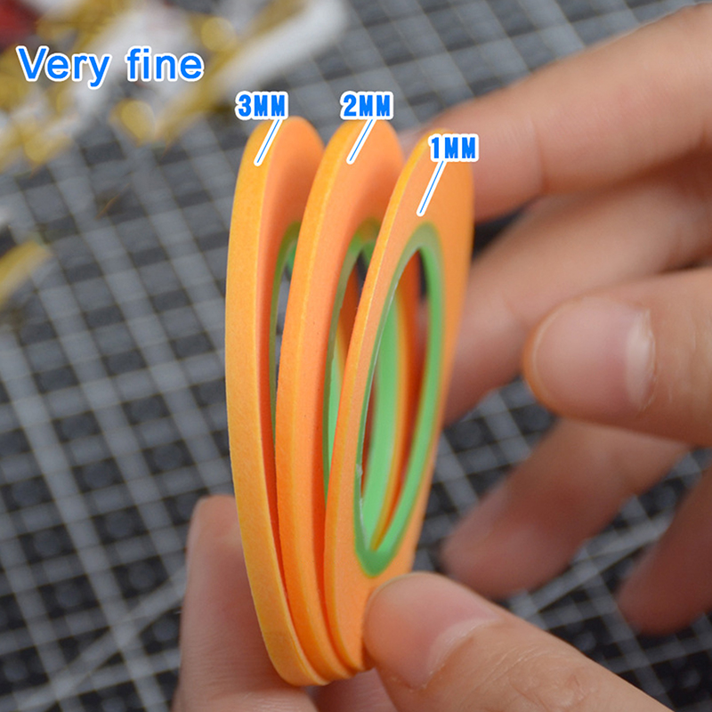 Bred 1mm/2mm/3mm- modell sprøytingsbelegg farge ultrafin diy spesiell maskeringstape 18m -modell dekktape