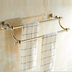 Luxus Kristall Gold Farbe Badezimmer Zubehör einstellen Gold Poliert Durcheinander Schlecht Hardware- einstellen Zauberstab Badezimmer Produkte banheiro