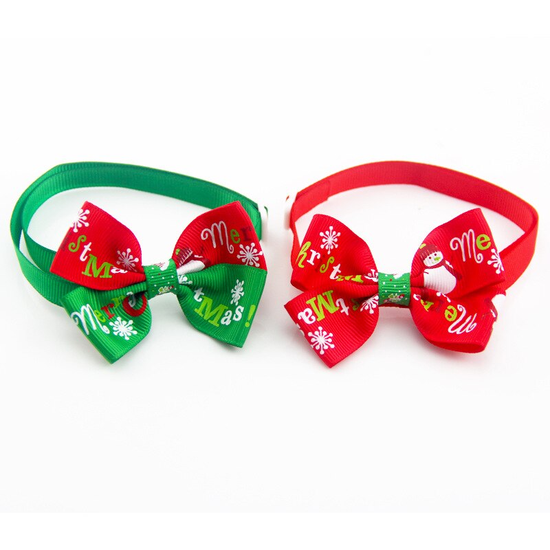 Nœud papillon chien et vert du nouvel an, nœud papillon de série de noël pour chien et animal de compagnie, collier de bijoux fait à la main pour chat et chien