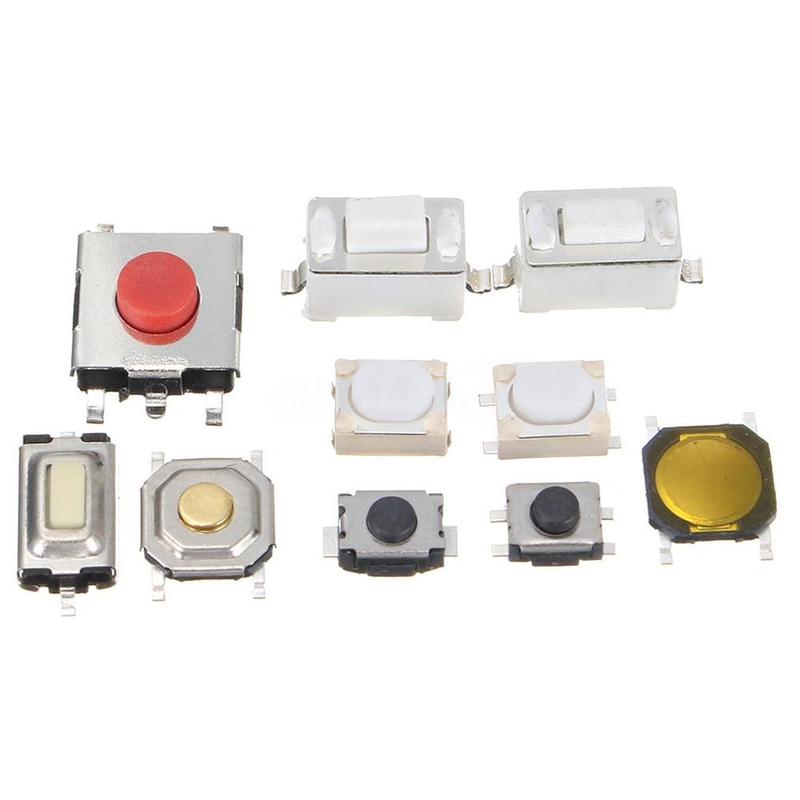 250 pcs Tactile Push Button Switch Kit 10 models Micro Momentary Switch Car Remote Control Key Button Switches Assortment Set