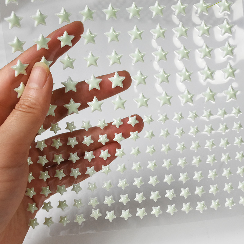Pegatinas de pared de estrellas y Luna luminosas que brillan en la oscuridad, estrella de puntos de burbuja 3D para el hogar, decoración de techo de habitación de niños, pegatinas fluorescentes para pared