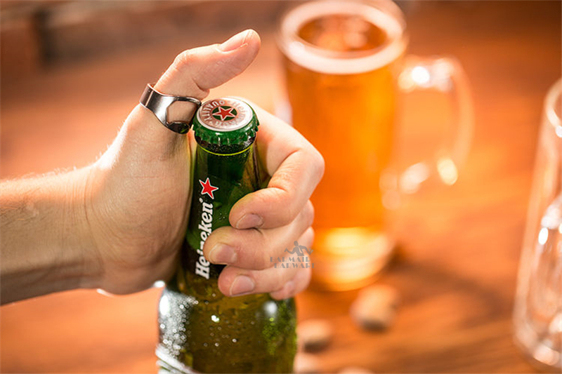 Wijn Bier Flesopener Kurkentrekker Veelzijdige Roestvrij Staal Vinger Ring Ring-Vorm Bierfles Opener