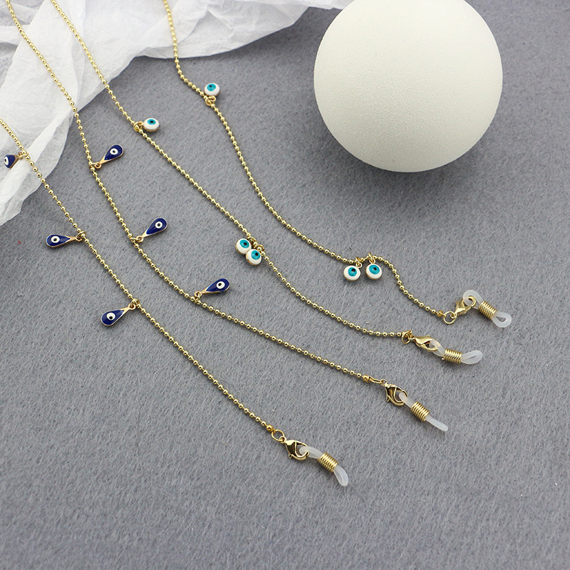 1Pcs Eyeglasses Strap Reading Glasses Hanging Chain Sunglasses Evil Eye Enamel Beads Spectacles Holder Neck Cord Glasses Anti
