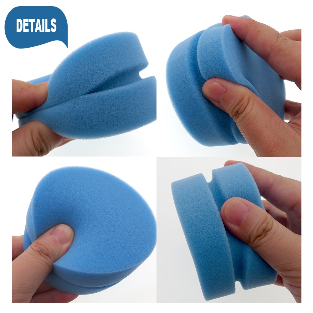 2 pack 90mm Waxing Sponge Rubbing Compound Applicator Paint Sponge Car Waxing Pad Auto Paint Car Polishing Sponge Blue color