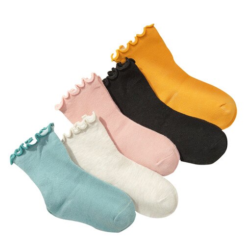 5 Paren/partij Herfst Winter Baby Sokken Peuters Jongens Meisjes Sokken Katoen Effen Kleur Kids Sokken Voor Kinderen: 1 to 3T