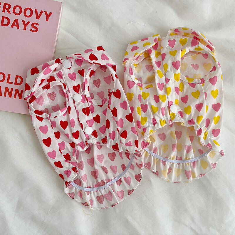 Chaleco fino de verano para mascotas, falda para perro, Collar de muñeca, vestido de amor de Color, vestido para perro pequeño, ropa para cachorro Chihuahua Yorkshire