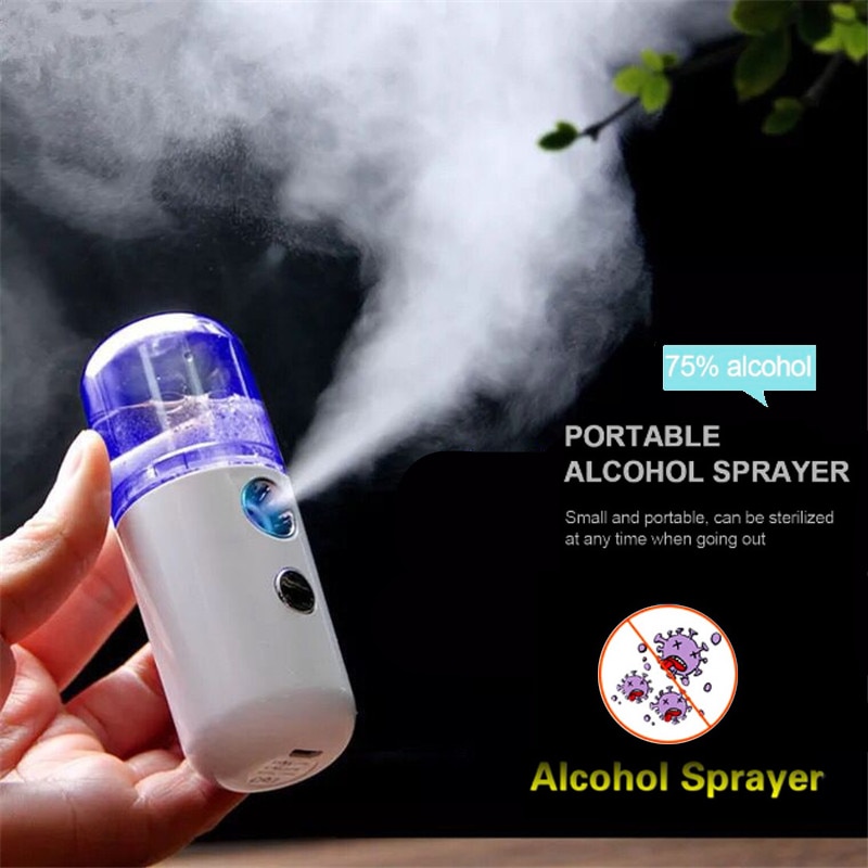 Portable Nano Mist Sprayer Mini USB Rechargeable Face Spray Facial Body Steamer Moisturizing Skin Alcohol Disinfectants Sprayer