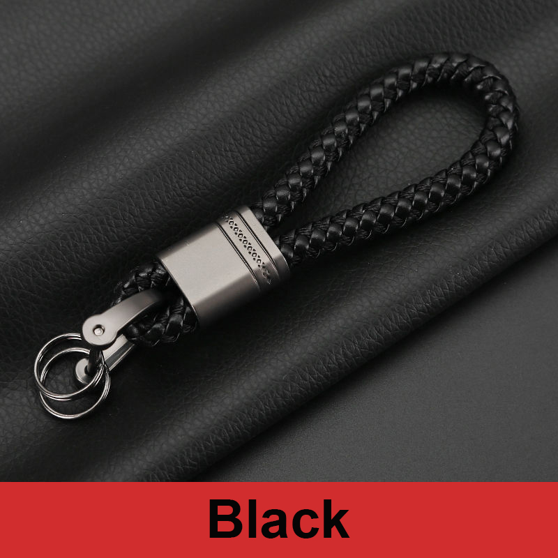 Handgewebter Schlüsselanhänger aus Leder, Auto-Schlüsselanhänger, für Männer und Frauen, Seil, Schlüsselanhänger, Taille, Schlüsselanhänger, Charme, Schlüsselhalter, , Schmuck: Weiß