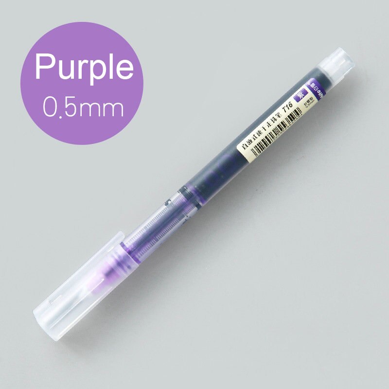 7 pcs/lot Colourful Straight Liquid Gel Pen Artistic Font Neuter Art Marker Pens School Office Stationery Supplies: Purple