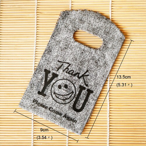 Mini bolsa de plástico con forma de sonrisa para almacenamiento, Mini bolsa de plástico con estampado de sonrisa creativa, ideal para almacenamiento escolar, 50 Uds.: black