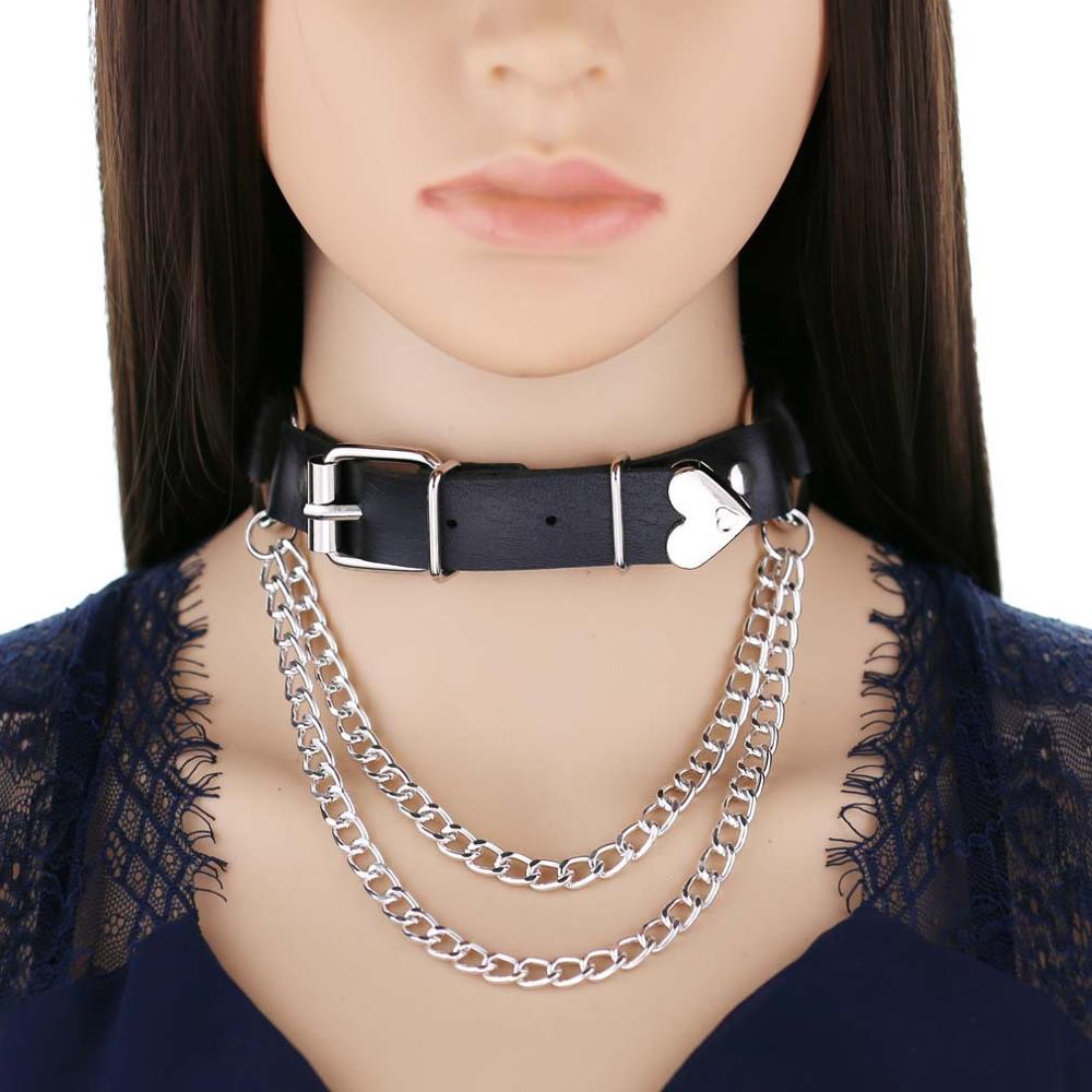 Perzik Hart Choker Ketting Goth Kleding Harajuku Ketting Punk Gothic Kwastje Hals Ketting Sieraden Voor Vrouwen Valentijnsdag