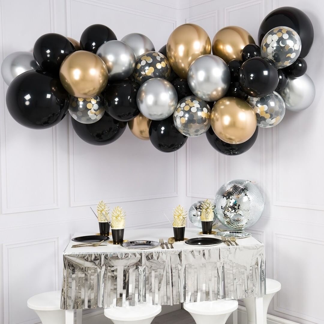 Conjunto de torre de globos negros y dorados de 21 piezas, globo de figura negra 1-9 para decoración de de cumpleaños de niño, decoración de de hombre 30 40 50 60