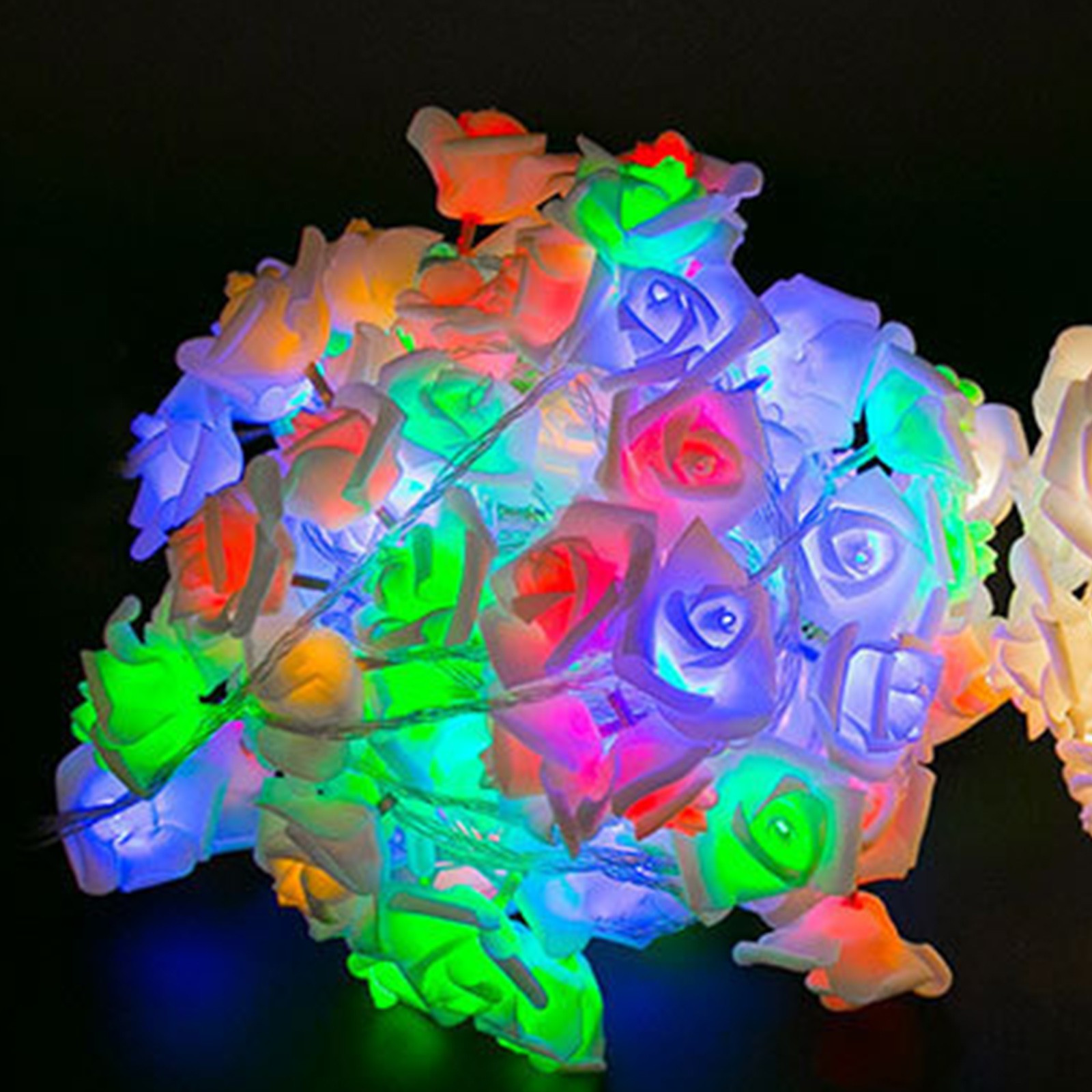 3 Meters 20 Lights Rose Flower LED String Lights Artificial Flower Bouquet Garland For Valentine's Day Wedding Party Decoration