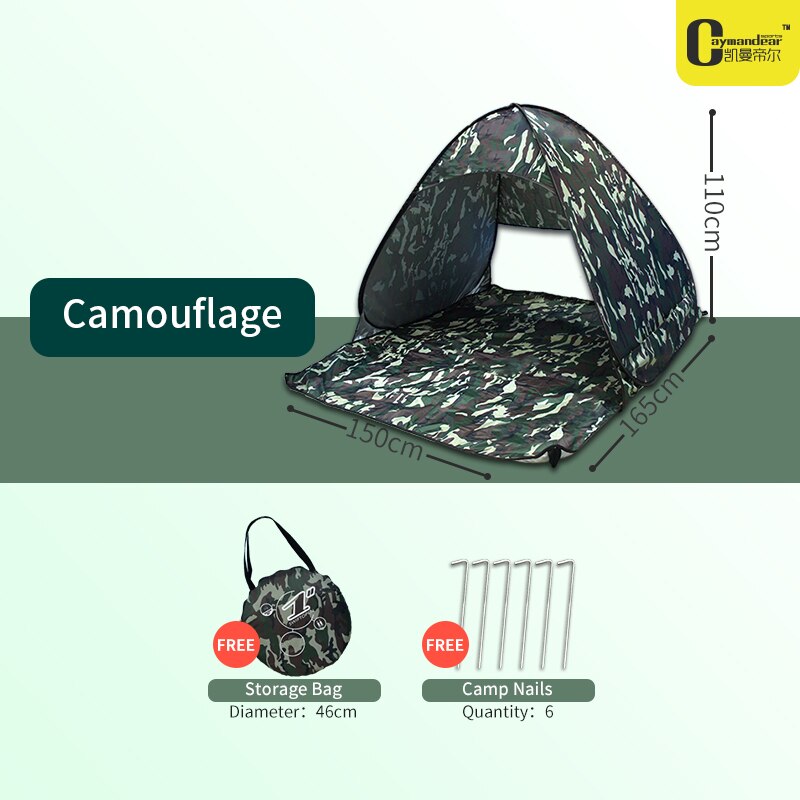 Tiendas de campaña para acampar en la playa, tiendas de campaña Aotomatic Pop Up plegable para niños, tiendas para acampar del sol para 1-2 personas: Camouflage