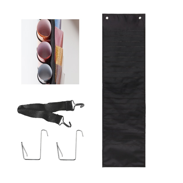 48Grid Vinyl Storage Holder Hanging Bag Vinyl Roll Storage Rack Vinyl Storage Organizer Hanging Pocket Behind The Door: B 24tube-23bag 2hook