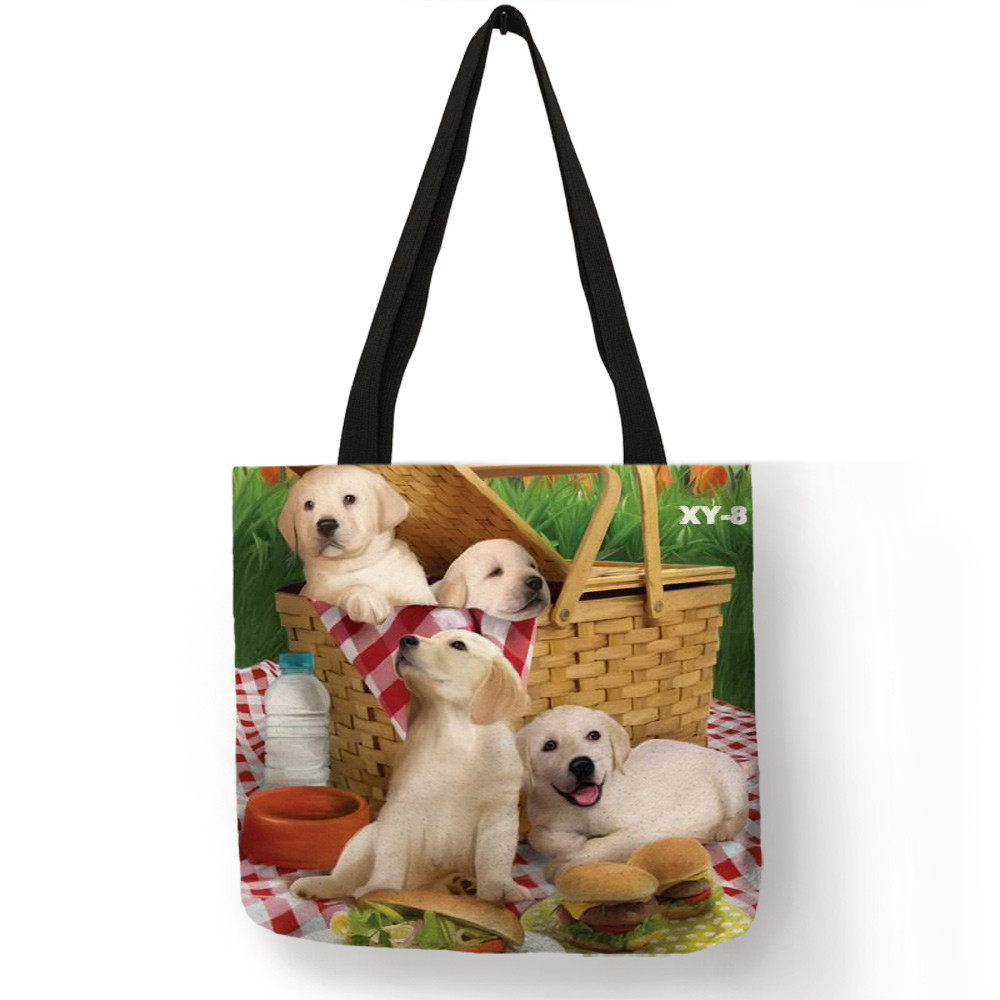 Nette golden Retriever Druck Tote Tasche Für Frauen wiederverwendbar Große Kapazität einkaufstaschen Dame Tote lässig Schulter Taschen: 008