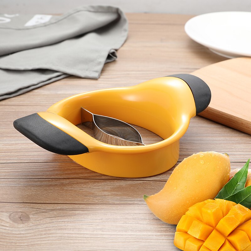 Stainless Steel Mango Splitter Large Mango Slicer Manual Separator Fruit Peach Cutter Pitter Enucleated Kitchen Gadget