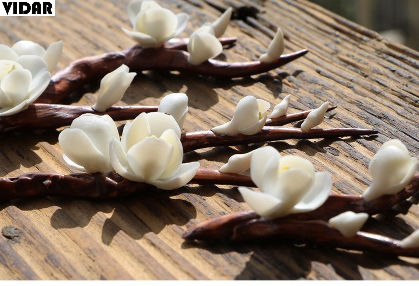 VIDAR-rama de flor de ciruelo de cerámica hecha a mano, accesorios creativos de decoración para Ceremonia de té, adornos Zen