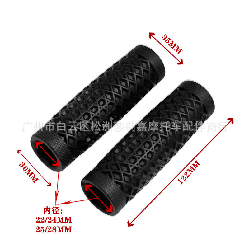 Cafe Race Motorcycle Handlebar Grip Retro Rubber Handle Bar Non Slip Unviersal Vintage Grip 22MM 7/8" handlebar cafe racer moto