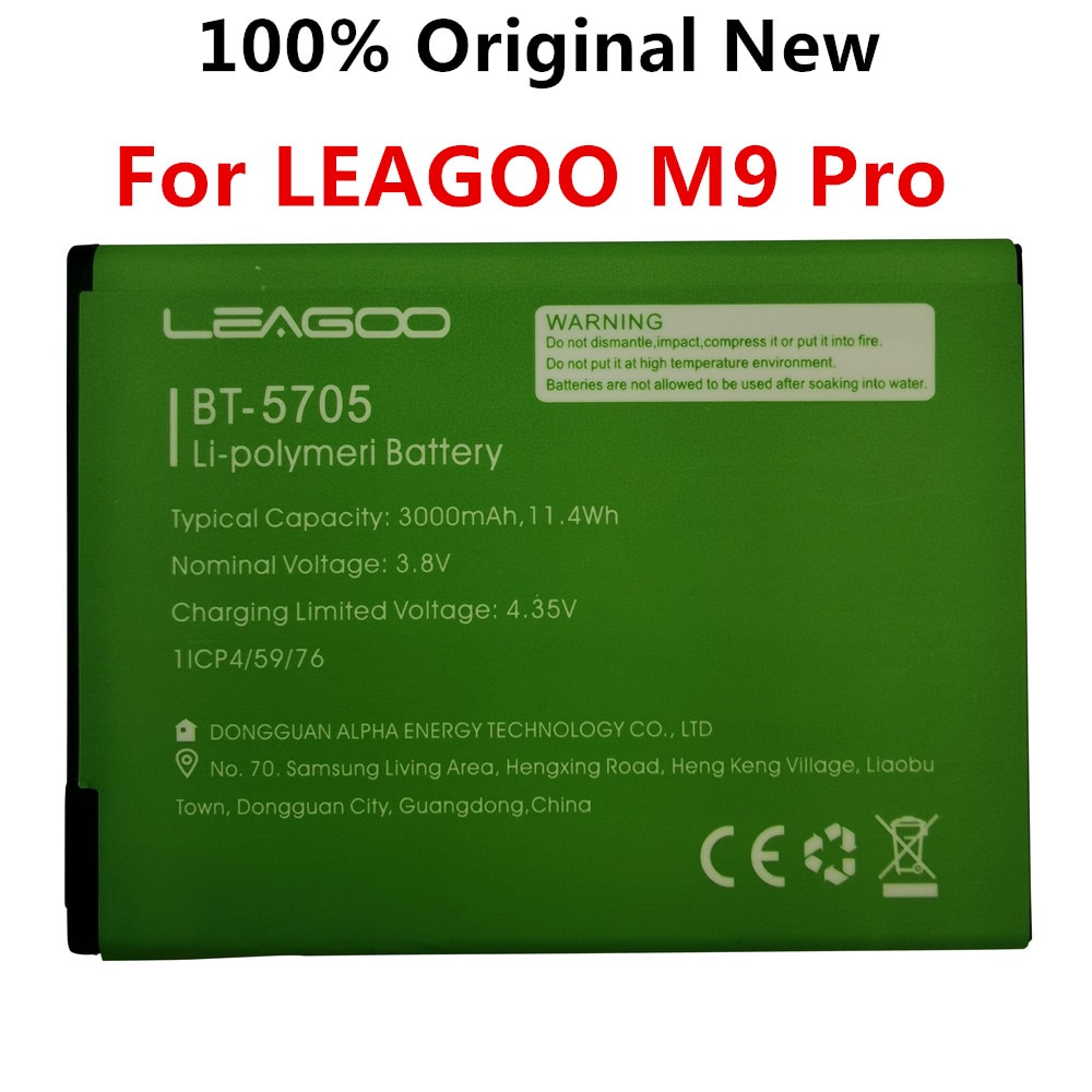 Batterie 100% originale pour LEAGOO M9 Pro BT5705, 3000mAh, pièces de rechange pour téléphone intelligent