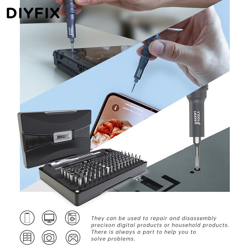 Jakemy-8177 Multifunctionele Magnetische Schroevendraaier Set Precisie 93 Driver Bits Socket Hex Torx Dring Voor Iphone Tablet Reparatie Tool