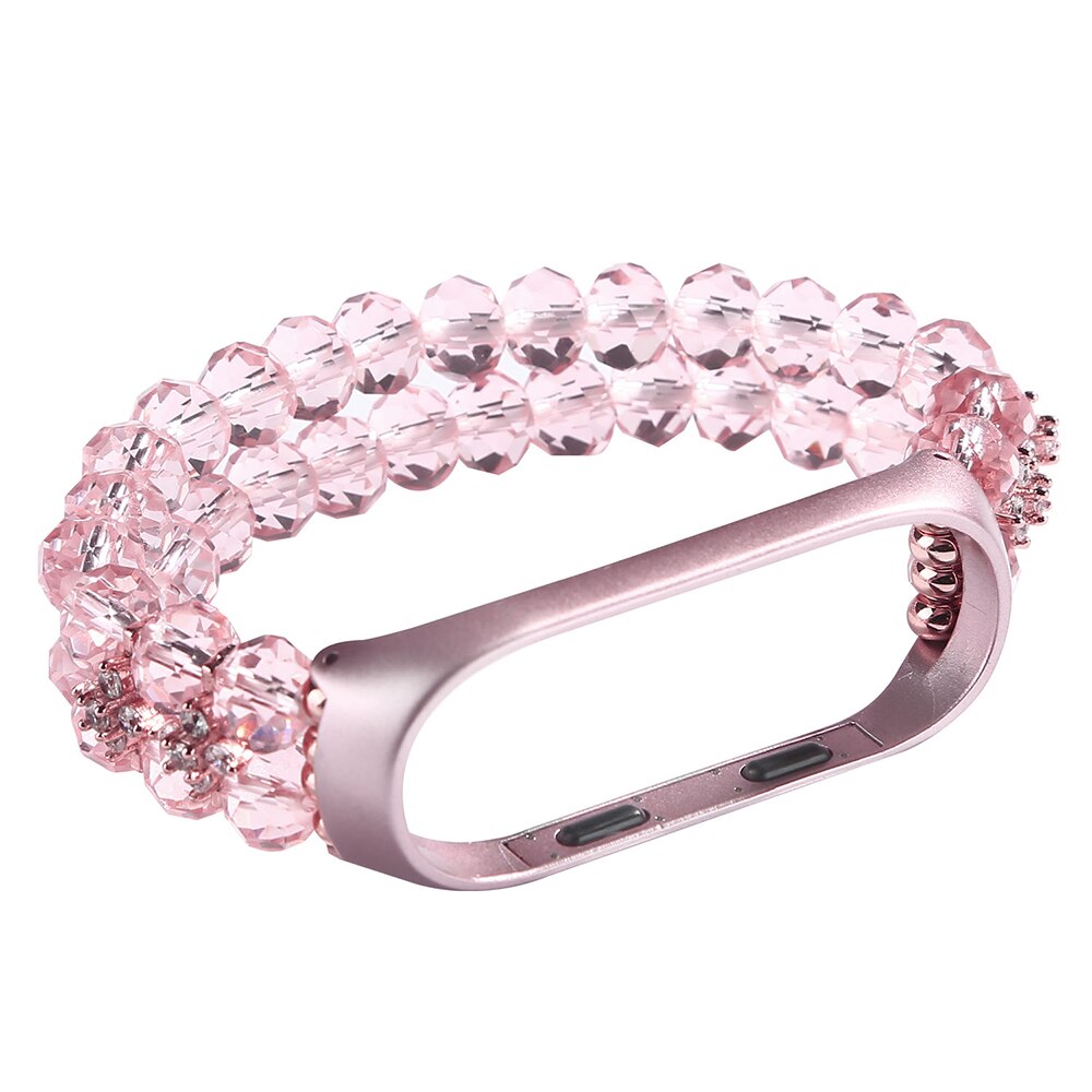 Luxe mi band 5 bandjes sieraden armband voor xiaomi mi band 4/3 correa dressy bandjes vervangende kristal dames meisjes pulsera roze