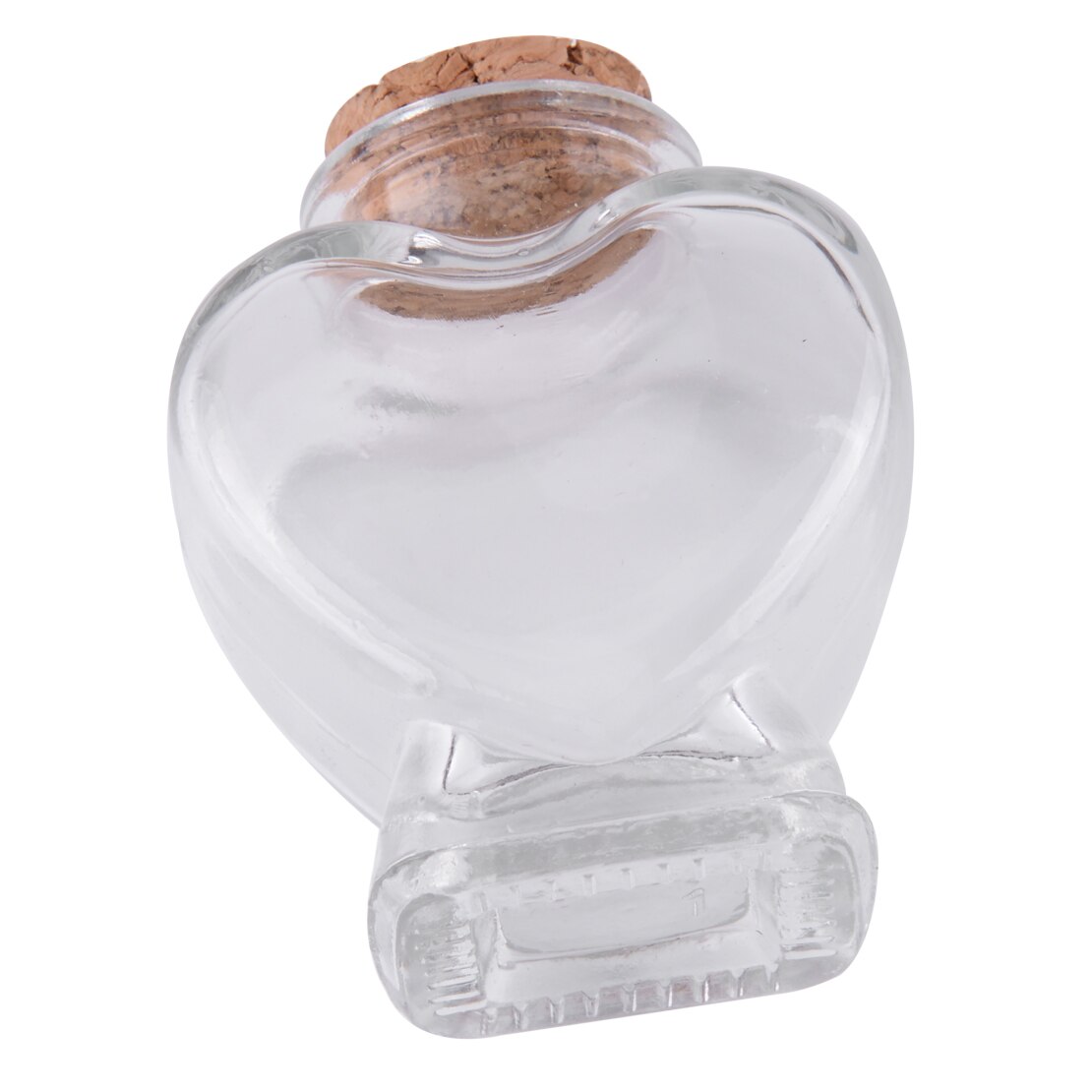 Small Heart Shaped Jar Bottle Container Clear Glass Storage with Cork Stopper Fill with Jelly Balls Gemstones
