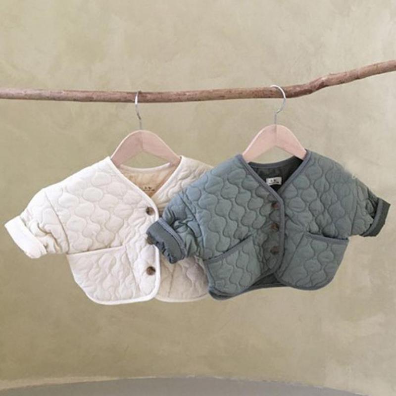 Enfants manteau hiver enfants garçons filles automne manteau rembourré veste pain grille vêtements d'extérieur en coton manteau bébé blanc veste 6M-3T