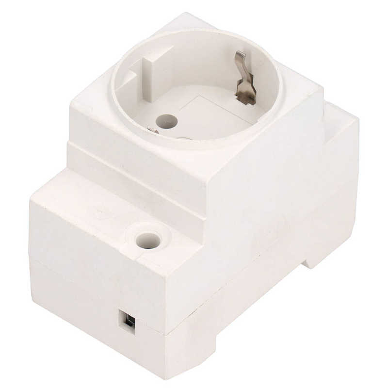 3Pcs EU Plug DIN Rail Mount AC Power Socket Outlet Connector AC 250V 10-16A