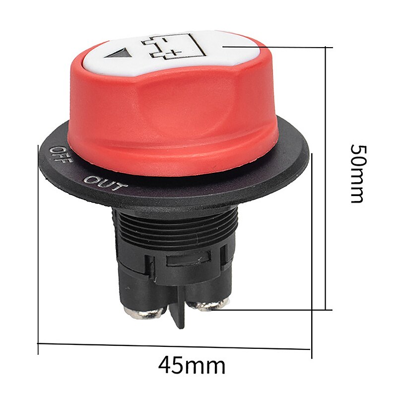 32V Car Battery Isolator Switches MAX 50V DC 50A Cont. 75A INT. Car Mini Battery Selector Switch (NO-Off-Out / 50A)