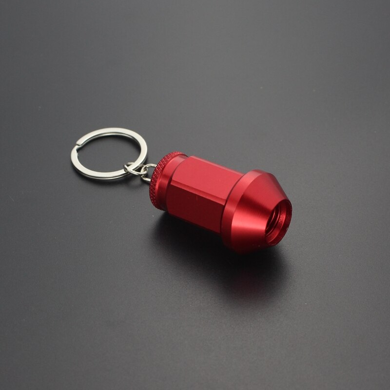 Tuning Racing Car Keychains For Keys Holder Metal Seat Bottle Wheel Nuts Moto Keyring Trinket Gadgets Auto Accessories: Nut red