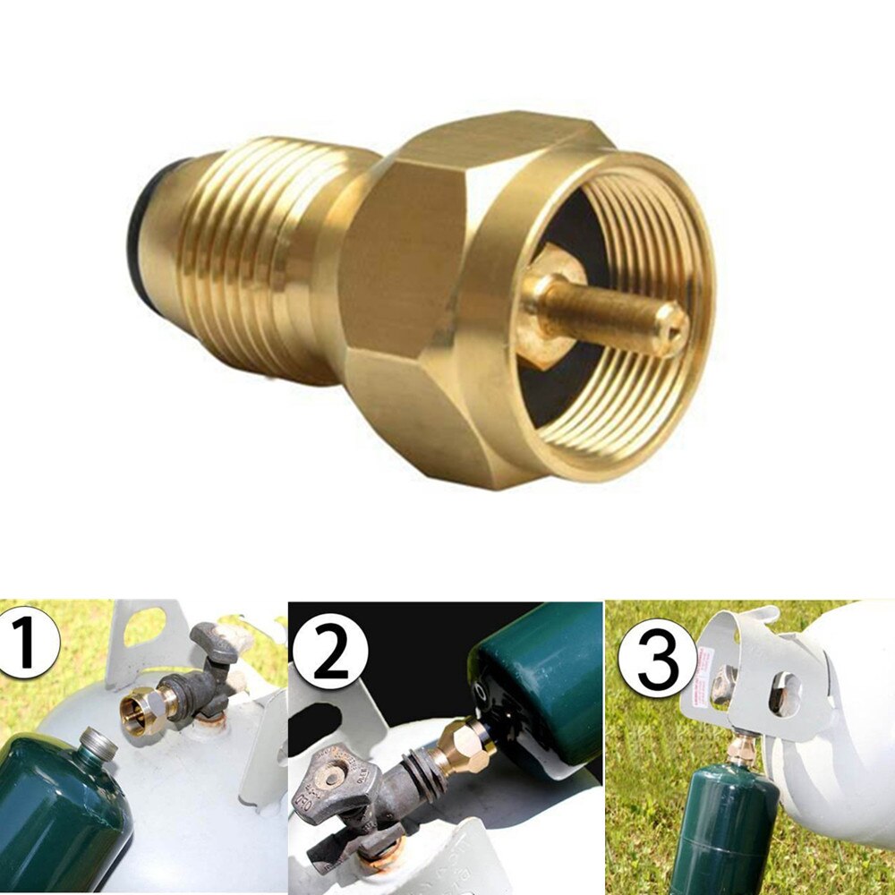 Adaptador de recarga de propano, acoplador de tanque de cilindro de Gas licuado de 1 Lb, botellas de calentador Coleman seguras, botella de propano, alternativa