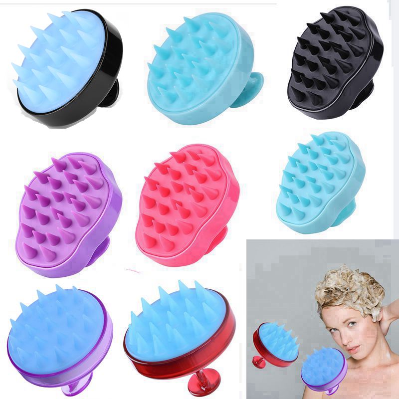 Brosse de Massage du cuir chevelu en Silicone, 1 pièce, pour shampoing, douche, pour le corps, peigne à cheveux, outils de coiffure