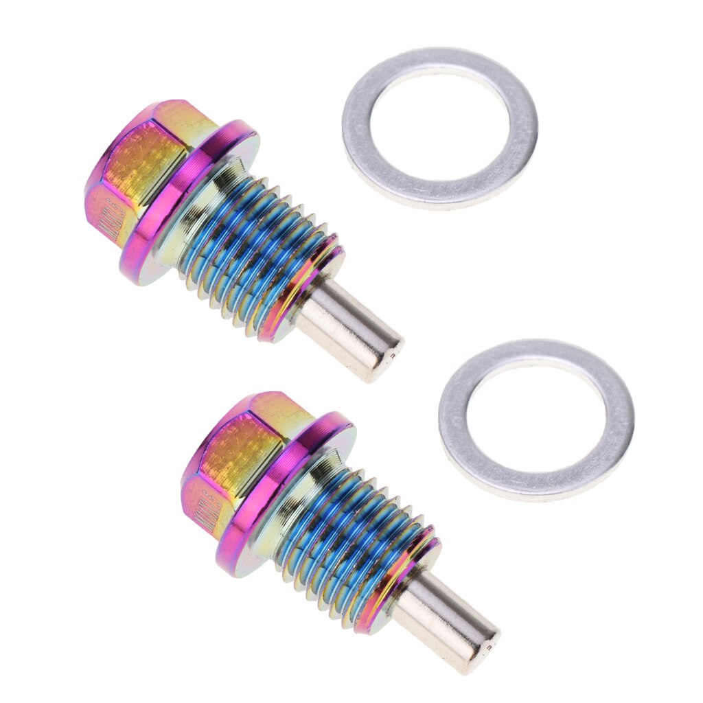 2 Pcs Universal Oil Drain Plug Anodized M14x1,5 For All Car
