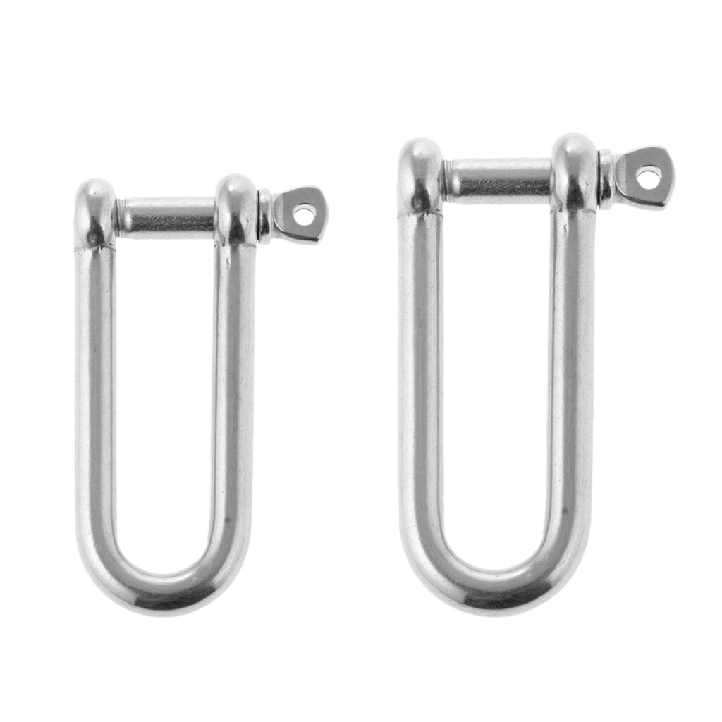 2pcs 316 Stainless Steel Long D Shackle Boat Marine Chain Rigging 3/8" 5/16"