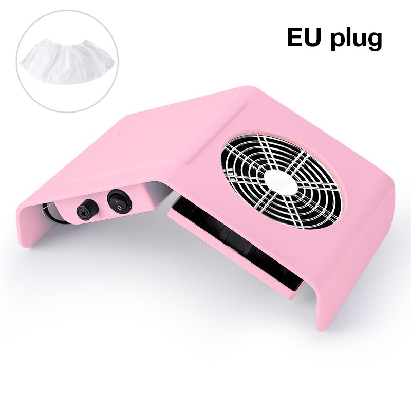 80W Potente Collettore di Polveri Del Chiodo Del Salone Del Chiodo Expert Nail Macchina di Vuoto Cleaner Nail Fan Art Manicure Attrezzo del Salone con nail Filtro: Pink EU Plug 1bag