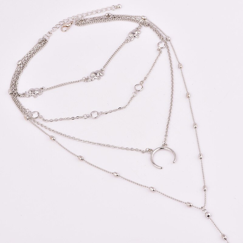 SUMENG 2022 New Bohemia Moon catena circolare collana multistrato Color argento con pendente per gioielli da donna di personalità