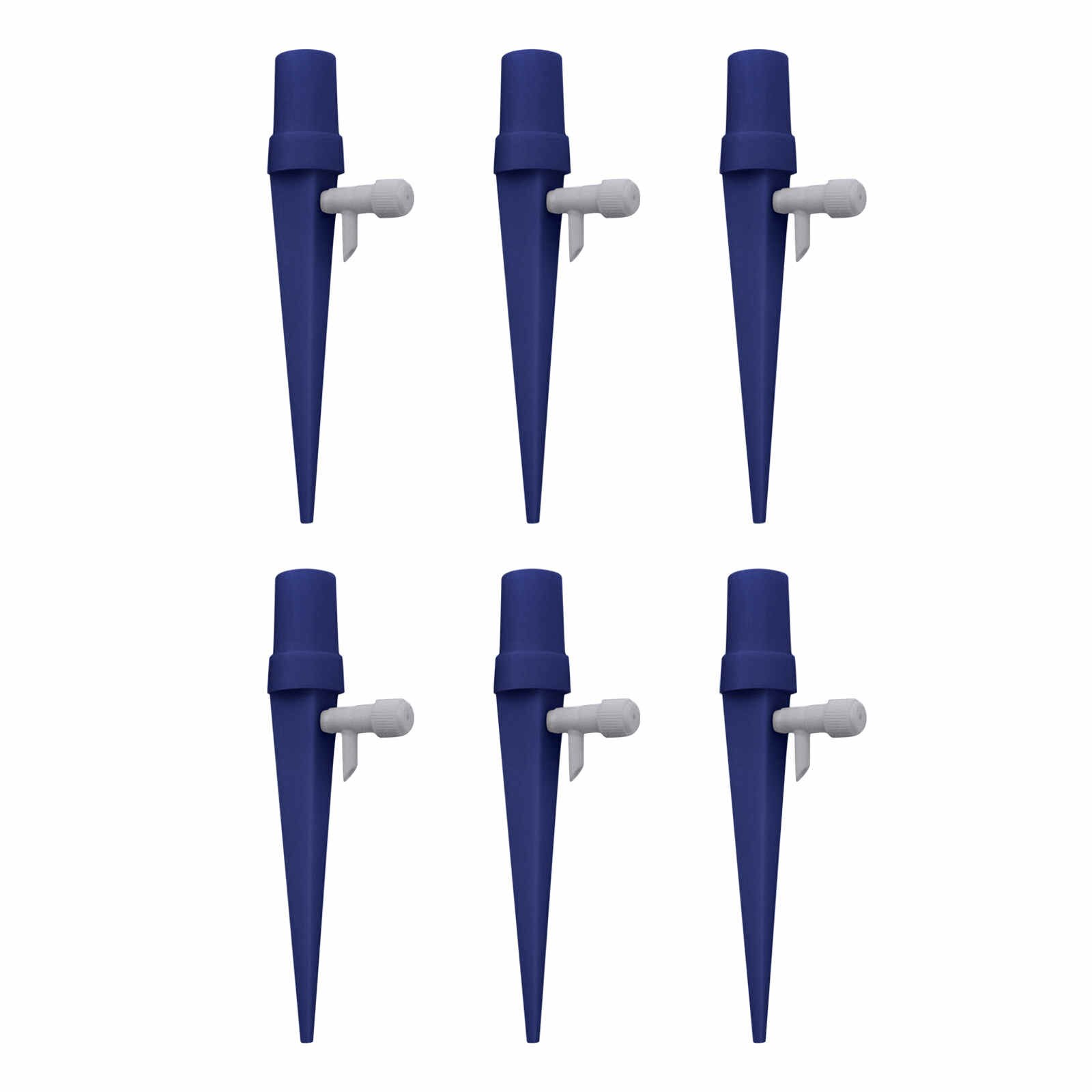 6pc Automatic plant watering device Home gardening potted adjustable irrigation device Durable plastic drip irrigation device: Navy 