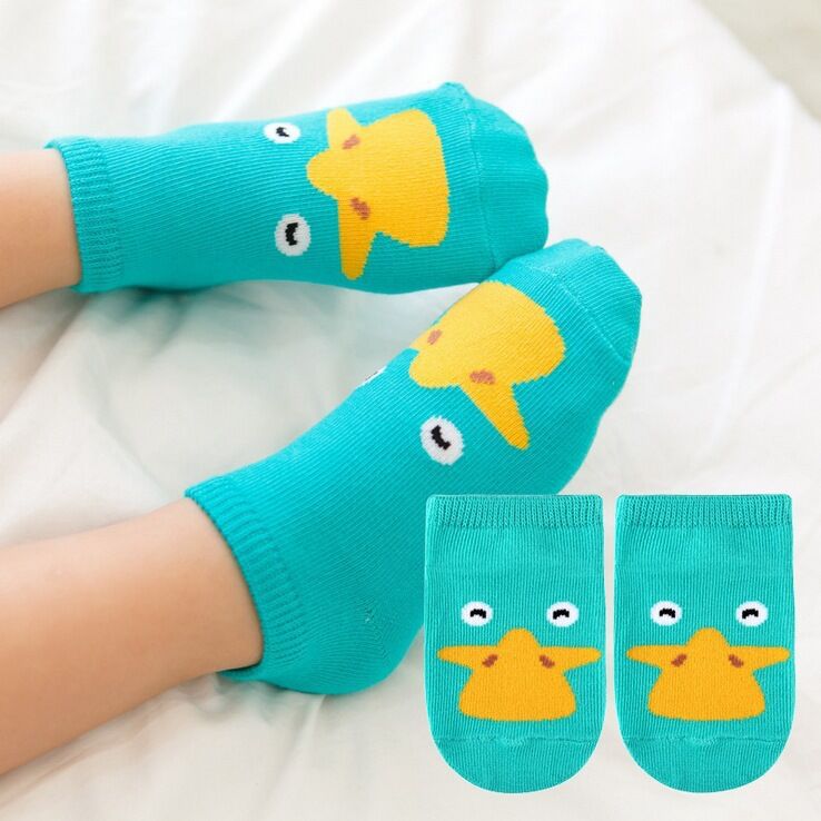 1 paar Nicht-Unterhose Art Socke Karikatur Fußkettchen Baumwolle Ebene Baby Socken für 0-3 jahre alt: Grün / 3M-18M