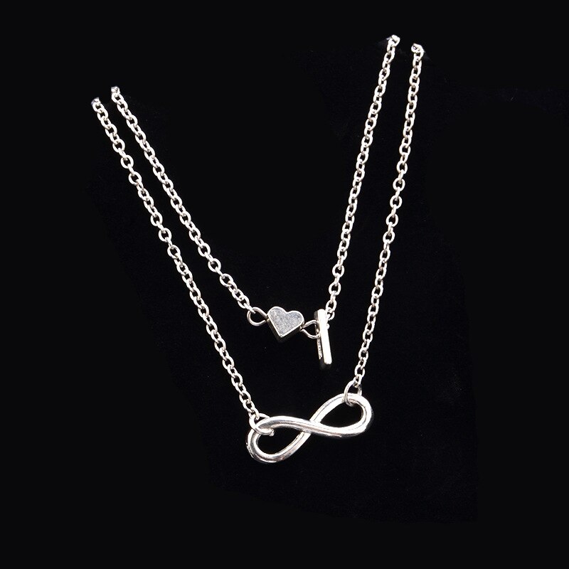 Heart Infinity Female Anklets Silver Color 26 Initial Letter Beach Foot Ankle Chain Bracelets for Women Jewelry: I